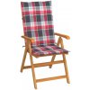 Skladacia záhradná stolička s poduškami teak / látka Dekorhome Biela / červená