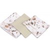 Sensillo mušelínové plienky 3 ks - sada rôznych veľkostí - Kvietky, listočky