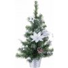 Stromček MagicHome Vianoce, ozdobený, strieborný, kvet, 50 cm