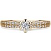 Florence Side Stones | Zásnubný prsteň so stredovým kameňom 0.180ct, žlté zlato, s diamantmi 57