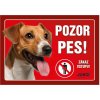 Juko Plastová tabuľa Pozor Pes Jack Russel Terier 21 x 14,7 cm
