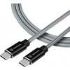 Kábel Tactical KP31192 Aramid extra pevný USB-C/USB-C, 100W, 20V/5A, 0,3m, sivý