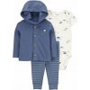 Carter's Set 3dielny body kr. rukáv mikina tepláky Dark blue chlapec