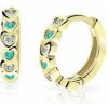 Cutie Jewellery Zlaté detské náušnice krúžky C3339Z-Mint Green
