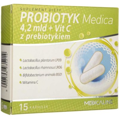 Medica Probiotic 4,2 miliardy + vitamín C s prebiotikom 15 kapsúl