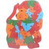 Vzdělávací drevené puzzle lev var.1