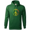 Peace symbol paint - Mikina pánska Cape s kapucňou - XL ( Fľaškovozelená )