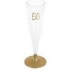 Šampusky plastové 50. narodeniny zlaté 14cl, 6ks