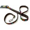 COBBYS PET Textilné vodidlo s labkami 120cm/25mm hnedé