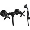Sprchová batéria RAV Slezák MORAVA so sprchovacím setom 150 mm čierna MK180.5/1CMAT