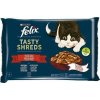 Felix Tasty Shreds hovädzie a kura v šťave 4 x 80 g
