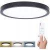Solight LED osvetlenie s diaľkovým ovládačom Estela Black, 36W, 2700lm, 30cm, zmena chromatickosti, stmievateľné