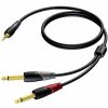 Procab CLA713/1,5 - Jack 3,5 - 2x Jack 6,3 - 1.5m