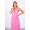 Mondo Italia Dlhé šaty s rozparkom MI8893 svetloružové Univerzálna Ružová