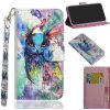 Peňaženkové kožené puzdro na Motorola Moto G8 Play - Watercolor Owl