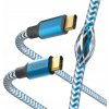 Hama kábel Reflective USB-C 2.0 typ C-C 1,5 m, modrý - HAMA 201557