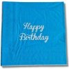 Servítky modré s nápisom Happy Birthday (10 ks)