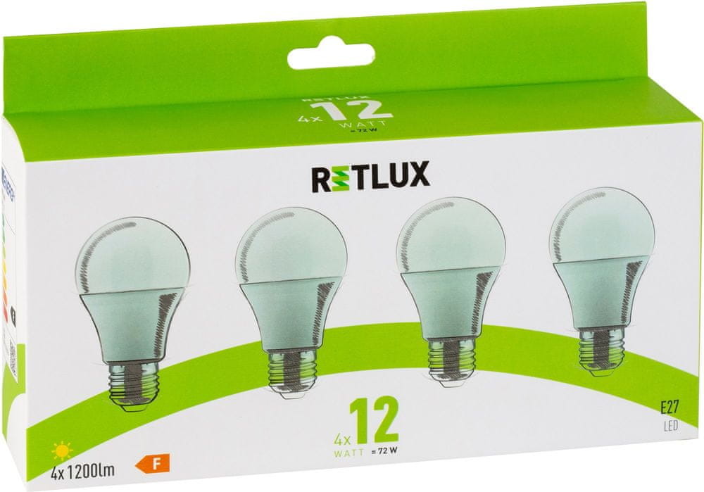 Retlux REL 33 LED A60 4x12W E27 teplá biela