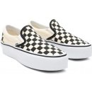 Vans Classic Slip On Platform Black And White Checker White