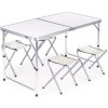 ModernHome Set skladací turistický stôl a stoličky biely