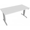 Hobis Pracovný stôl Motion, ZO, 3S, 160x61 - 128x80 cm, biela/sivá