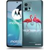 Picasee silikónový prehľadný obal pre Motorola Moto G72 - Flamingos pár