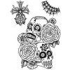Lebky s ružami - nalepovacie tetovanie
