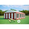 Párty stan 5x8m PREMIUM SET - stan + pivné sety farba Červenobiela