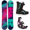 Raven Satine snowboard + Raven Fastec FT360 black/fuchsia viazanie + Raven Diva MOZ black/mint topánky - 147 cm + S (EU 35-40)