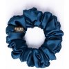 Saténová gumička do vlasov scrunchie MODROPETROLEJOVÁ M
