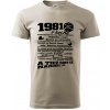 1981 v kocke - Klasické pánske tričko vyššej gramáže - M ( Ľadovo sivá )