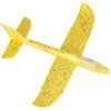 KIK Plachtiace lietadlo z polystyrénu 8LED 48x47cm žltá