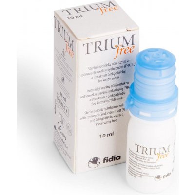 Trium Free očné kvapky s obsahom kyseliny hyaluronóvej a extraktu z Ginko biloby 10 ml