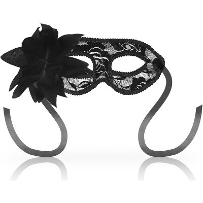 Ohmama Masks Lace Eyemask And Flower - Black