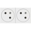 CB Elektro Dvojzásuvka 2P+T/16A/250V 4M (45°) clonky zarovnaná (PS) biela Mosaic (Legrand)