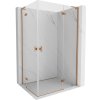 MEXEN/S - Mist-H L Duo sprchovací kút dvere krídlové 80 x 90, transparent, meď kartáčovaná 8A5L-080L-090P-65-00