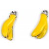 Kovový prívesok / ťaháčik na zips banány, víno, jahody - 2 ks 1 žltá banán
