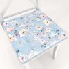 Biante Zamatový štvorcový podsedák Tamara TMR-044 Jarné kvety na nebesky modrom - 38x38x3 cm