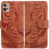 Peňaženkové kožené puzdro TIGER na Motorola Moto G32 - Hnedá