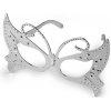 Stoklasa Karnevalové okuliare metalické motýľ strieborná