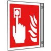 BZ PG853 Tabuľka praporková hlásič požiaru - plast 15x15 cm Červená-Biela