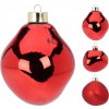 Vianočná ozdoba sklenená 60 mm, červená - sada 3 ks