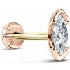 DF Labreta Piercingové náušnice 6339 z ružového zlata, s laboratórnym diamantom
