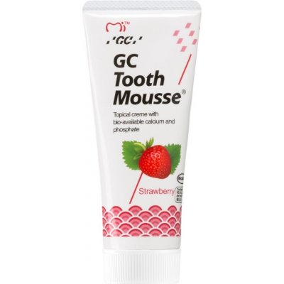 GC Tooth Mousse remineralizačný ochranný krém pre citlivé zuby bez fluóru príchuť Strawberry 35 ml