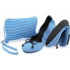CatMotion skladacie balerínky do kabelky Navy Stripe