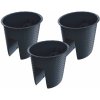 Prosperplast Súprava kvetináčov na zábradlie, 3-dielna (oválny tvar, antracitová, 298 x 242 x 225 mm) (100301100)