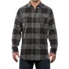 Burnside Pánska flanelová košeľa BU8210 Black - Steel -Checked 3XL
