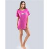 GINA dámské maxitriko dámské krátký rukáv, šité, s potiskem Pyžama 2020 19102P - vínová lila - S