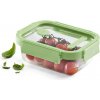 Lékué Sklenená hermetická dóza na potraviny Square Glass, obdĺžnik, 640 ml, zelená