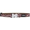 RedDingo Obojok Pink Spots On Brown - 2,0/30 až 47cm